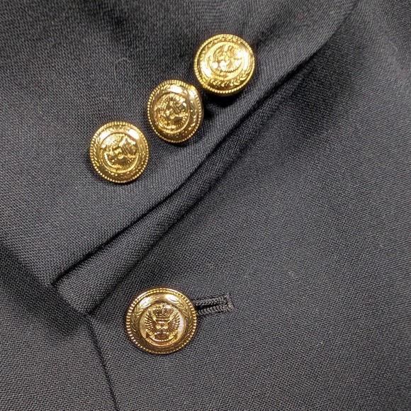 Vintage Jos. A. Bank Blazer Mens 46L Navy 100% Wool Gold Button Sport Coat USA - Picture 6 of 13